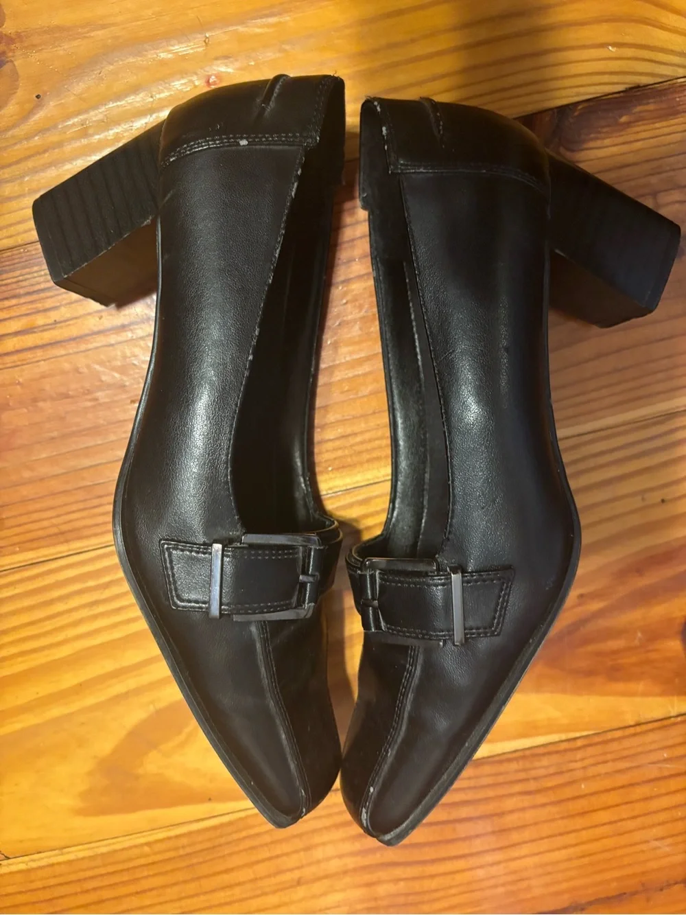 Pierre Dumas Black Pointed Toe Slip-On Loafers